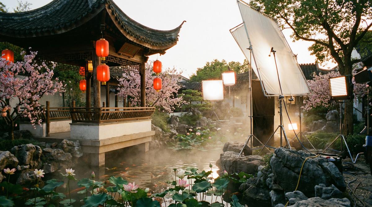 在线看片传媒古风园林传媒拍摄东方美学影视创作